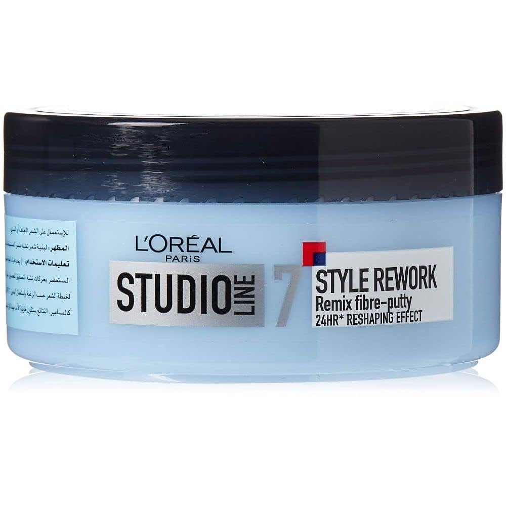 L'Oréal Paris Studio Line Style Rework Fibre Putty Hair Clay Level 7 – Strong Hold Matte Finish Texturizing Hair Wax for Men, 24H Reshaping Styling Putty, Professional Hair Styling Clay, 150ml (Pack of 2)-image-14
