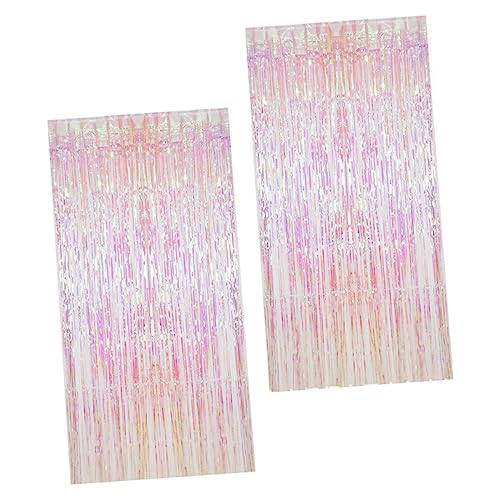 SOLUSTRE 2sets Rain Tinsel Curtains Foil Fringe Backdrop for Weddings Birthdays and Parties Easy to Install Decorations for Stunning Photo Opportunities and Festive Atmosphere
