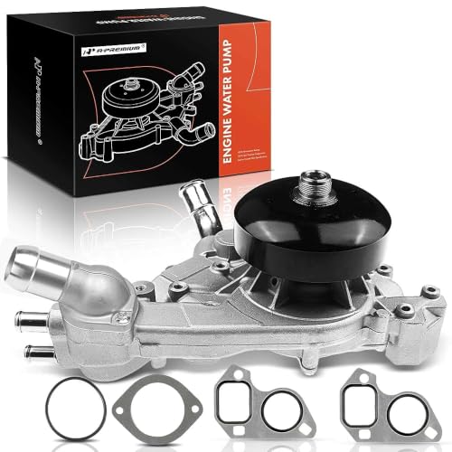 A-Premium Enginie Water Pump [8Cyl 4.8 5.3 6.0L DOHC] w/Thermostat Compatible with GM Cars Chevy GMC Cadillac Hummer H2 Workhorse - Silverado Express Escalade Tahoe Sierra Yukon 9-7x More