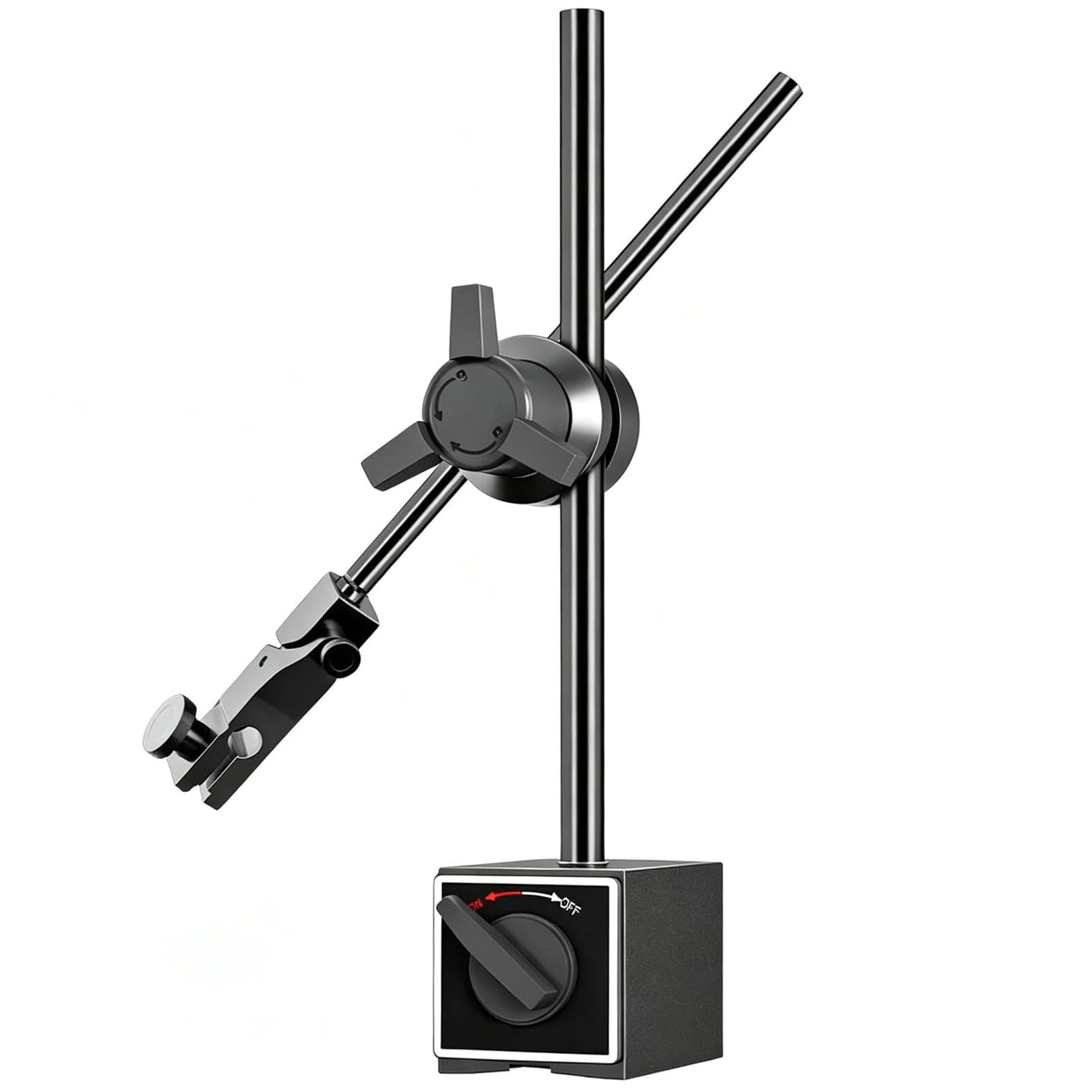 Magnetyczny uchwyt wskaźnika bazowego z elastycznym ramieniem 360°, siła magnetyczna 30-100 kg, pasuje do otworu 8 mm i jaskółczy ogon dla precyzyjnego pomiaru i inspekcji
