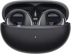 Fones de Ouvido Abertos QCY Crossky C30, Fones Bluetooth 5.4 com Clipe, Conforto Leve, Ajuste Estável, 25 Horas de Reprodução (Preto)