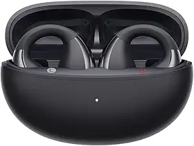 Fones de Ouvido Abertos QCY Crossky C30, Fones Bluetooth 5.4 com Clipe, Conforto Leve, Ajuste Estável, 25 Horas de Reprodução (Preto)