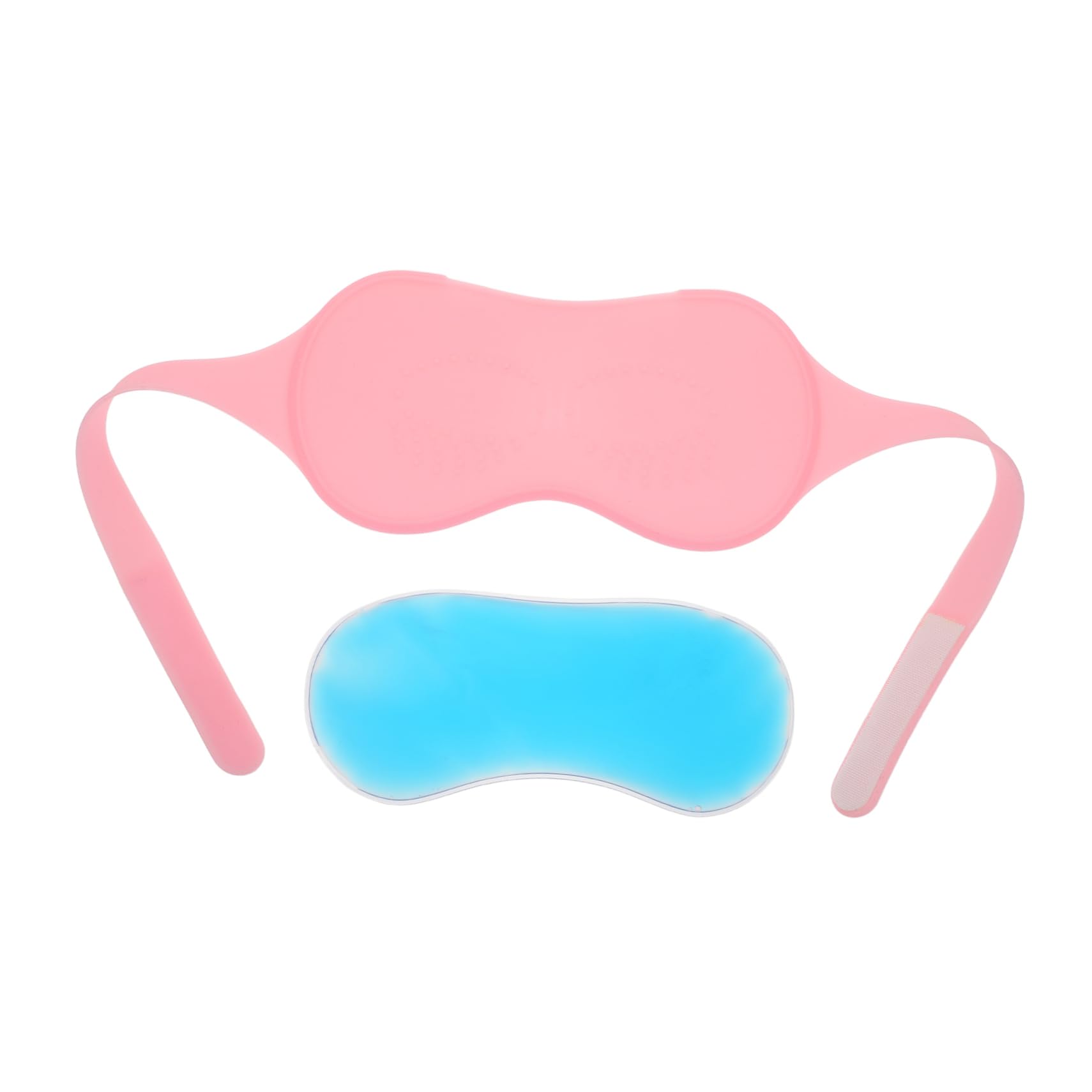 Máscara de Ojos Ajustable de Gel Rosa para Dormir, 1 Juego | Silicona, Compresa Fría y Caliente, Sombreado Nocturno, Uso en Oficina, Descanso Ocular Cómodo