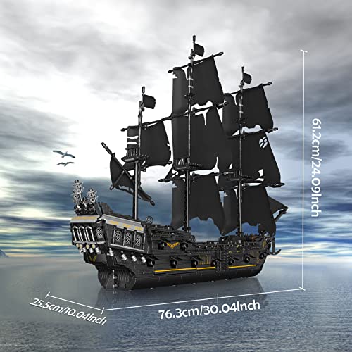 Mould King 13111 Pirates Ship Model Building Blocks Kits, Moc Black Pearl Sailboat Model Construction Set To Build, Gift For Kids Age 8+/Adult Collections Enthusiasts(2868 Pieces) #TOP4
