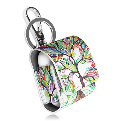 Fintie Case for AirPods 2&1, Premium PU Leather Magnet Closure Protective Portable Cover Skin with Metal Clasp and Keychain for AirPods 2&1, Love Tree