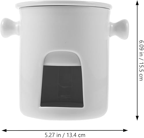 Miniatura 5 de Luxshiny Juego de tazas de fondue de cerámica con calentador de mantequilla, chocolate y chocolate, soporte para velas de té o candelitas,