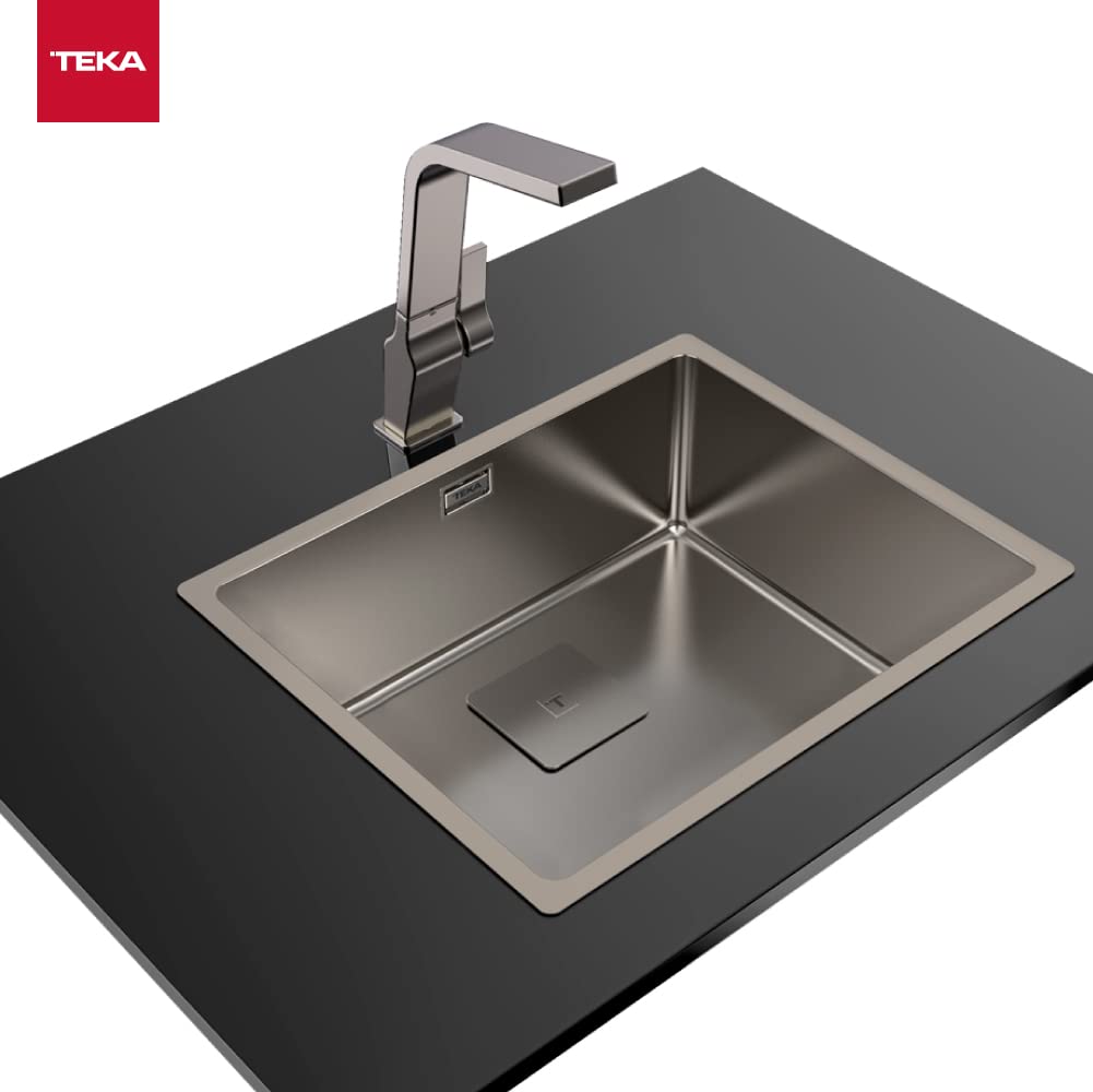 Teka FlexLinea RS15 50.40 zlewozmywak z 1 wiadrem, potrójnie zabudowy, do zabudowy (górny), jastrych lub pod blatem, wykończenie premium SoftTexture, kolor tytanowy