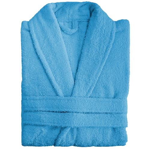 HM'S HOME'SECRET Albornoz Premium 340 gr/m2. Tallaje Unisex válido para Hombre y Mujer. 10 colores a elegir en medida M,L, y XL (L, TURQUESA)