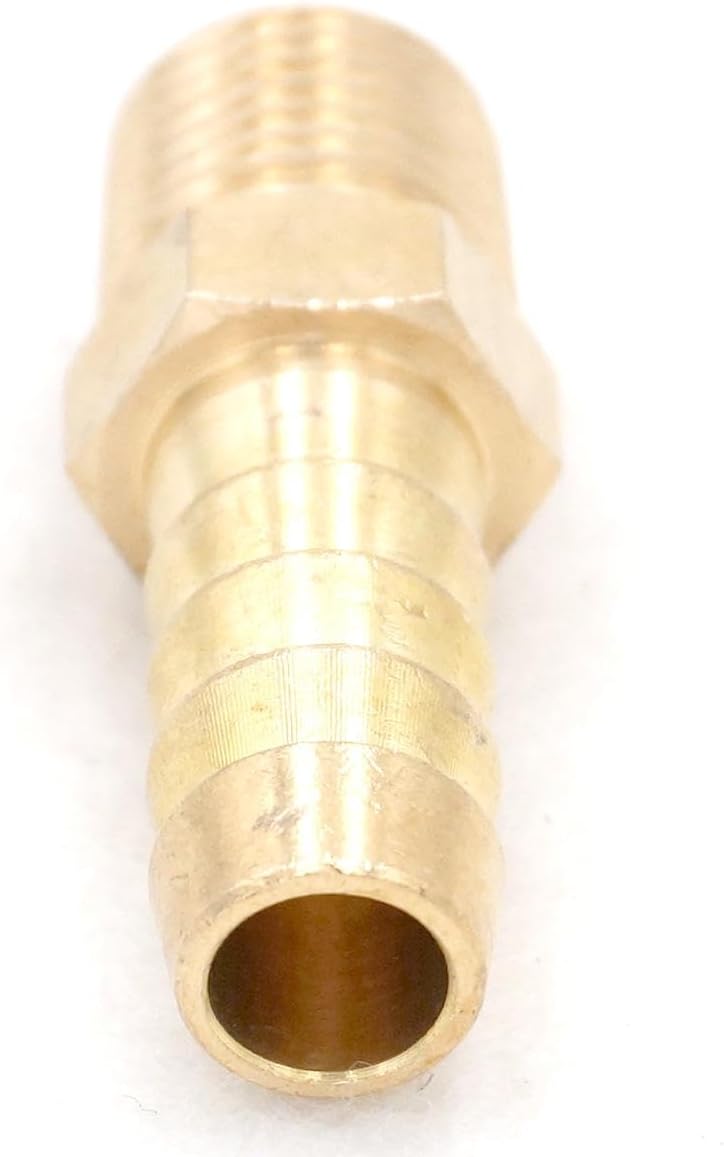 3/8" Hose To 3/4" Male NPT Brass Fitting - Fuel, Air, Water, Oil, Gas Connector