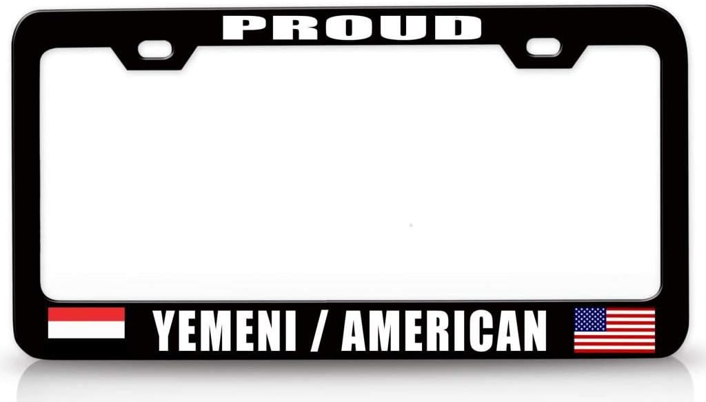 Proud Yemeni American Nationality Patriotic Metal Car SUV Truck License Plate Frame Bl m84