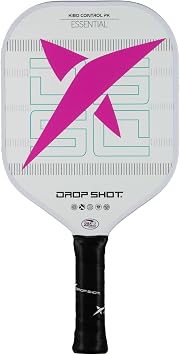 Drop Shot Kibo Control 2024 Pickleball Racket with Shock Absorption, Great Control and Power Professional Pickeball -USAPA Approved - White/Pink