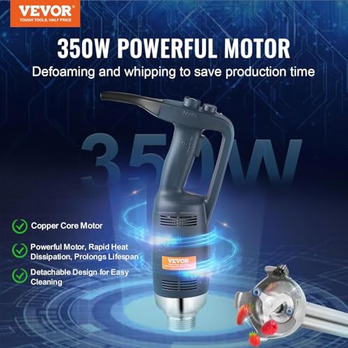 Image of VEVOR Commercial Immersion Blender Constant Speed Heavy Duty Immersion Blender 350W Commercial Hand Mixer 304 Stainless Steel Hand Blender Commercial with 19.7 inch Removable Shaft for Kitchen Mixing