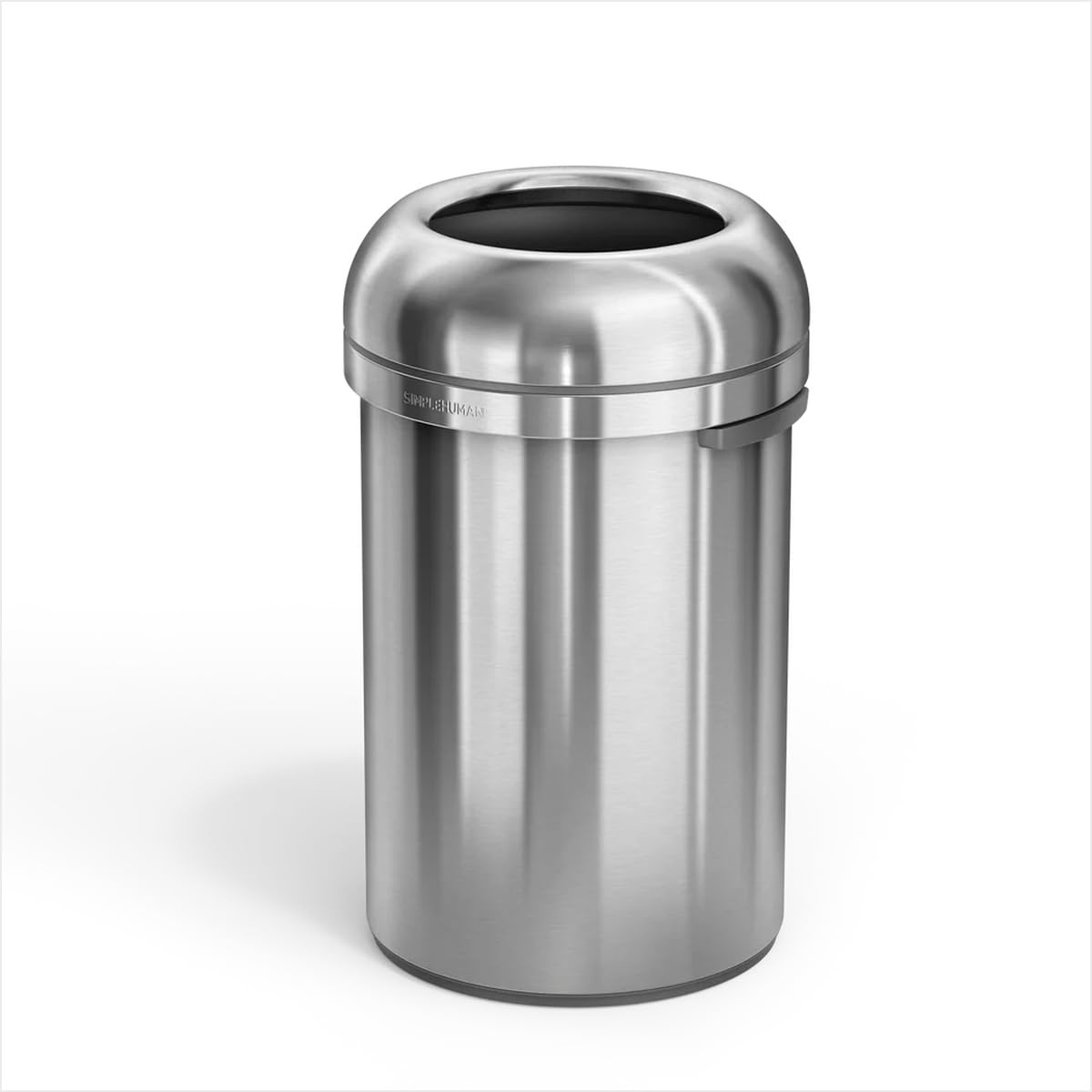 simplehuman All Steel Bullet Can, 115L / 30 Gallon Premium Commercial Trash Can for Hotels, Museums, Galleries, Upscale Spaces, Heavy Gauge Steel, ADA-Compliant, Brushed Stainless Steel