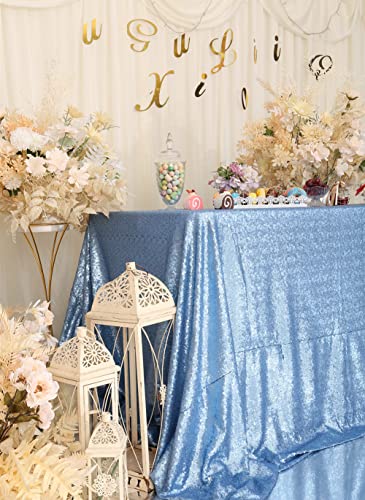 Eternal Beauty Sequin Tablecloths Rectangle Baby Blue 127 x 203 cm for wedding Halloween Chrismas Party Banquet Year’s Day - Image 3