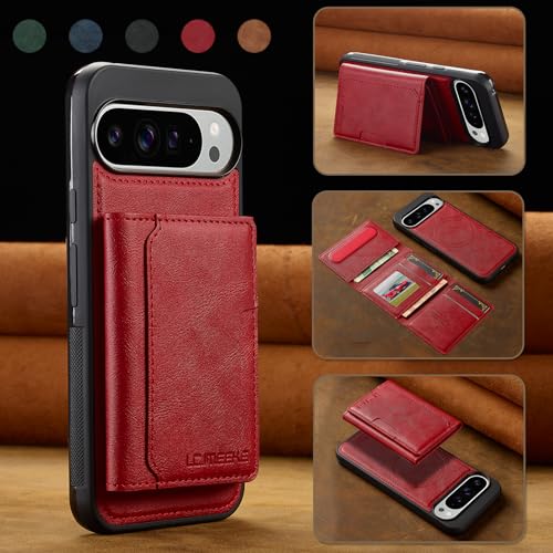 HXY Wallet Case for Google Pixel 10 Pro XL, Compatible with MagSafe for Men Women, Detachable Magnetic Wallet Phone Case with Card Slot Holder RFID Blocking for Pixel 10 Pro XL, Red - image 9