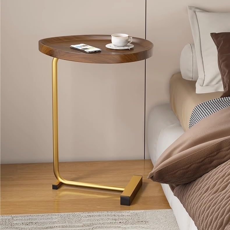 Table d'appoint salon taille L : petite table de canapé en bois pour rangement