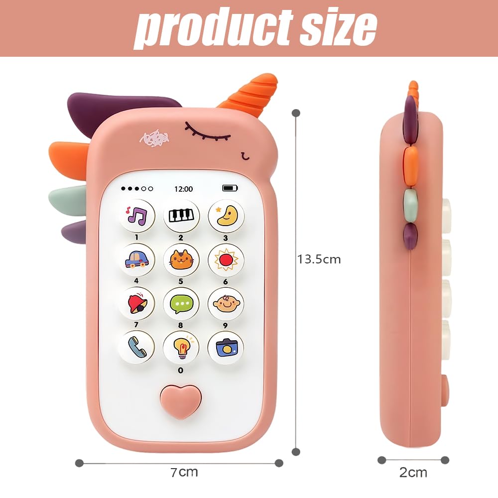 Baby Phone Toy for 1 Year Old Girl Gifts,QIANSSE Musical Learning Toy for 12-18 Months Baby Girl Toys Interactive Early Education Cell Phone with Lights Sounds - Image 2