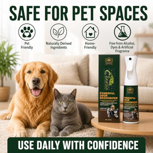Image of Cleeze Pet Odor Eliminator Spray for Strong Odor, Dog Deodorizing Spray for Dogs and Cats, Pet Deodorizer, Pet Odor Spray for Urine, Carpet, Furniture, Fabric, Safe for Pets, Natural Ingredients, 10oz