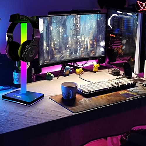 Yunisu Rgb Gaming Headphone Stand Headphone Holder Pc Gaming Accessories Gift For Gamers Desktop Desk Game Earphone Accessories Sink Drying Rack Rolling (Black, One Size) #TOP6