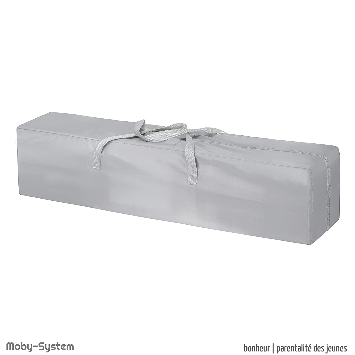 Moby-System Parc pour bébé, centre d'activités pour enfants, pour l'intérieur, avec base antidérapante, grille de protection, stable, matériau imperméable, sac de transport, 200 x 140 cm, gris