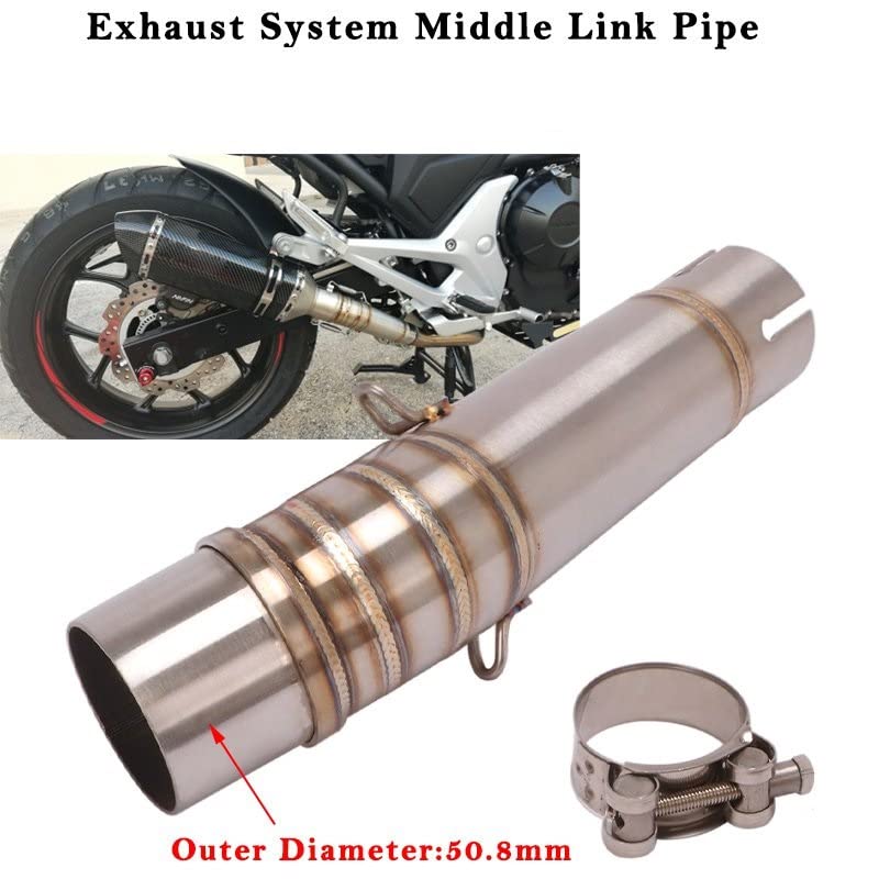Escape Moto Tubo Para NC700 Para NC700X Para NC700S Para NC750 Para NC750X Escape modificado motocicleta Silenciador Escape Tubo enlace medio 51mm Moto Tubo Escape Silenciador