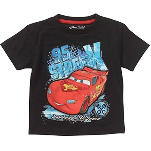 Disney Cars Lightning McQueen 95 Street X Toddler Little Boys Tee T-Shirt (2T) Black