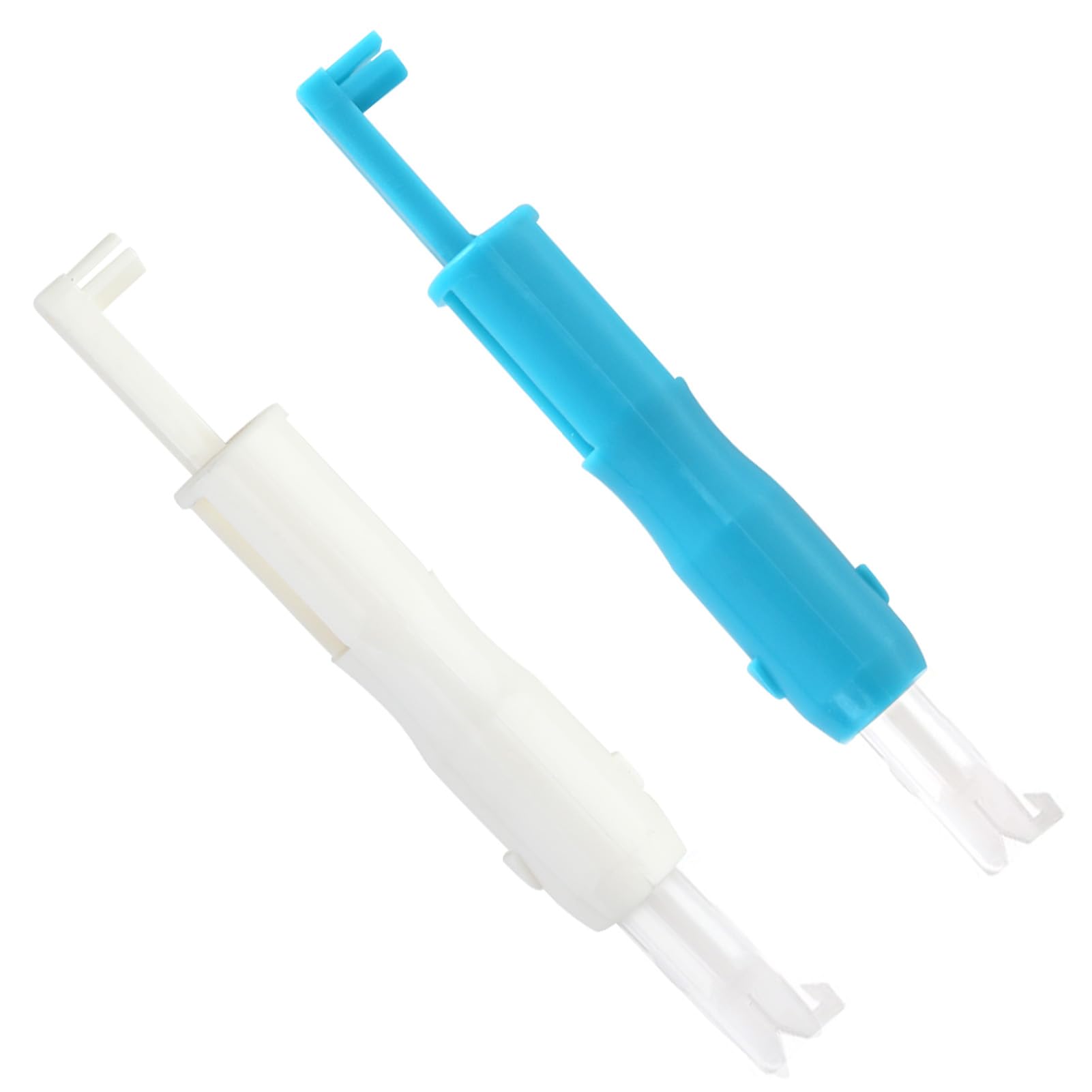 2Pcs Sewing Machine Needle Threaders Automatic Threader Sewing Machine Threader Household Machine Needle Threading Tool Multi-Functional Quick Needle Threader for Sewing Crafting (Blue & White)