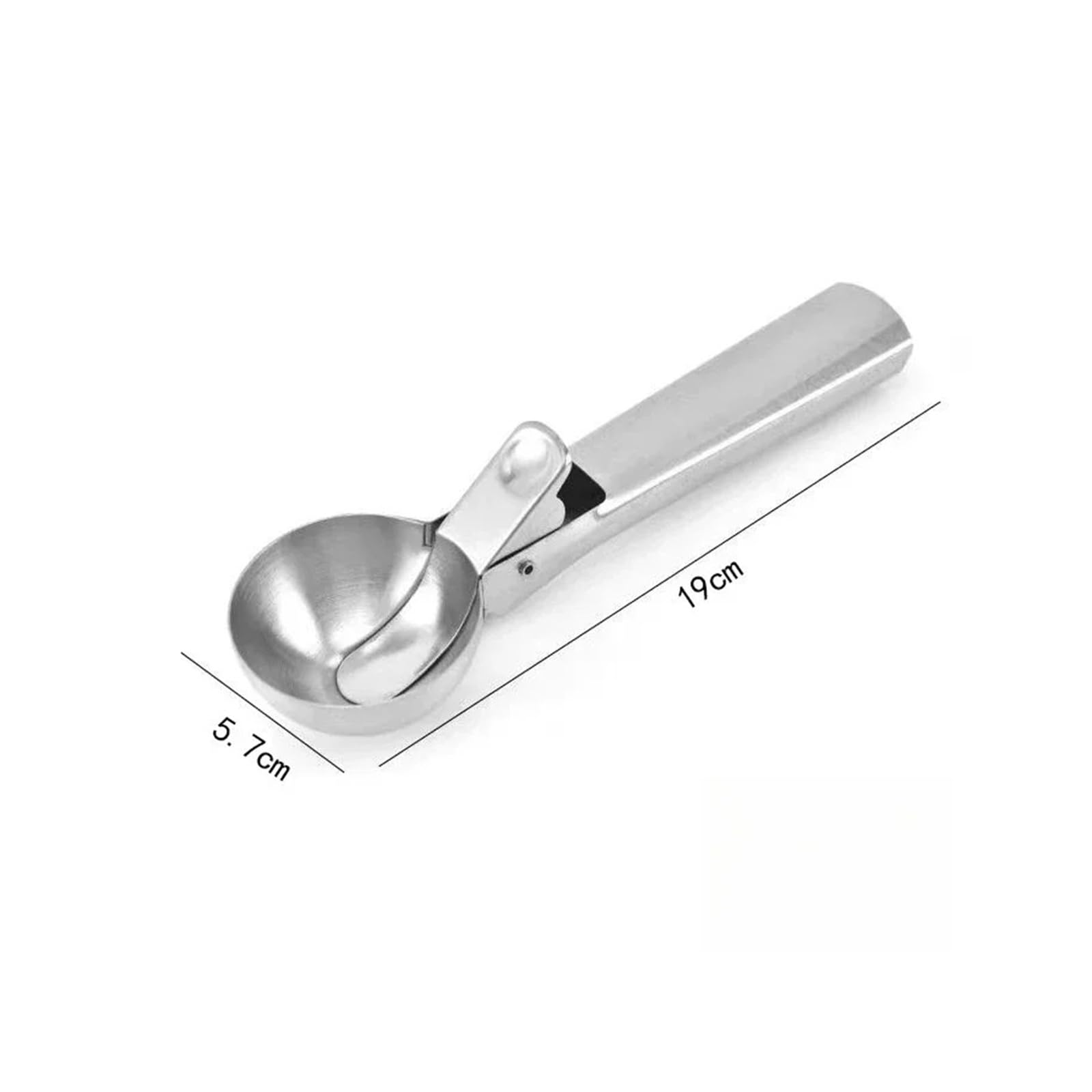 Cuillères à glace multifonctions en acier inoxydable, cuillère double usage(L)