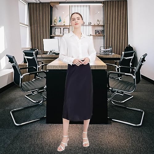 ASSUAL Women's Bias-Cut Blend A-LINE Elastic Waist Skirt2