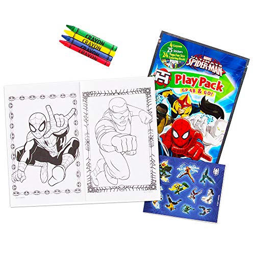 Bendon 43930 Set Of 15 Spiderman Play Packs Fun Party Favors Coloring Book Crayons Stickers Plus Loot Bags thumb #2