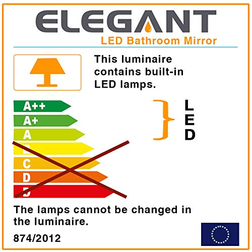 Illuminated Round Bathroom Mirror With Centre Lights Wall-Mounted With Demister Pad Lighting Touch Switch 800x800mm White Light Modern Bathroom Vanity Mirror