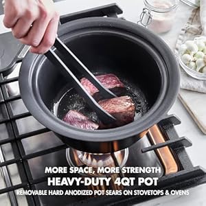 GreenPan 6-in-1 4QT Electric Ceramic Slow Cooker with Glass Lid, Multifunction Presets, Hard Anodized PFAS-Free Removeable Nonstick Crock, Dishwasher Safe, Auto Warm, Delay Timer, Stews, Reheat, Black GreenPan 6 in 1 4QT Electric Ceramic Slow Cooker with Glass Lid Multifunction Presets Hard Anodized PFAS Free Removeable Nonstick Crock Dishwasher Safe Auto Warm Delay Timer Stews Reheat Black