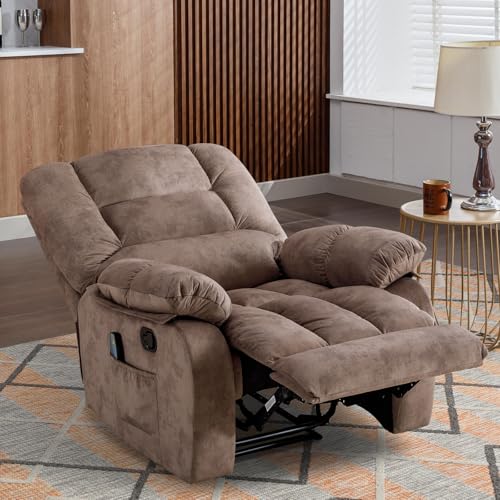 Sillón ergonómico reclinable marrón de terciopelo miniatura 2