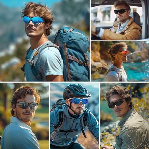 Polarized Sports Sunglasses Men Women Fishing Hiking Cycling Wrap Around Half Frame Sun Glasses UV Protection2