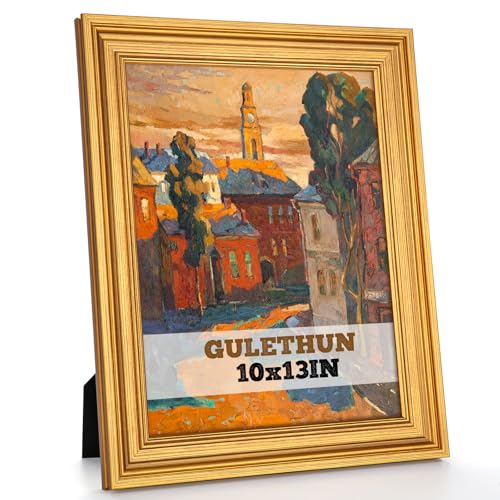10x13 Frame, Transitional Modern Picture Frames, Gold Vintage Photo Frame