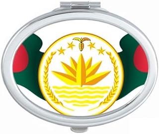 Bangladesh National Emblem Country Mirror Portable Fold Hand Makeup Double Side Glasses