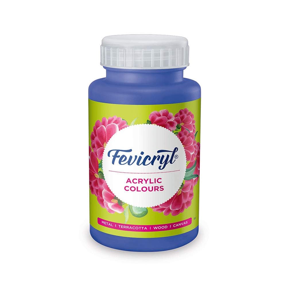 Fevicryl Acrylic Colour Violet 500ml | Art & Craft, DIY, Rich Pigment, Non-Craking Paint for Canvas, Wood, Leather, Earthenware, Metal | Ideal for school projects, Hobbyists, Artists