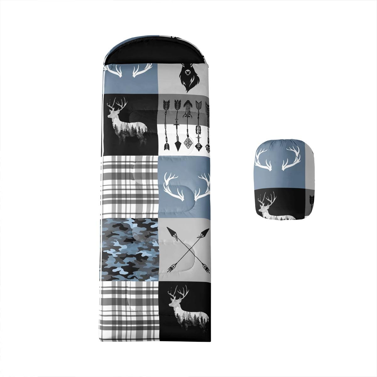 Feelyou Deer Hunting Sleeping Bags 3 Seasons Camo Cold Warm Weather Camping Sleeping Bags for Boys Girls Camouflage Lightweight Portable with Compression Sack for Camping Hiking Outdoor Travel