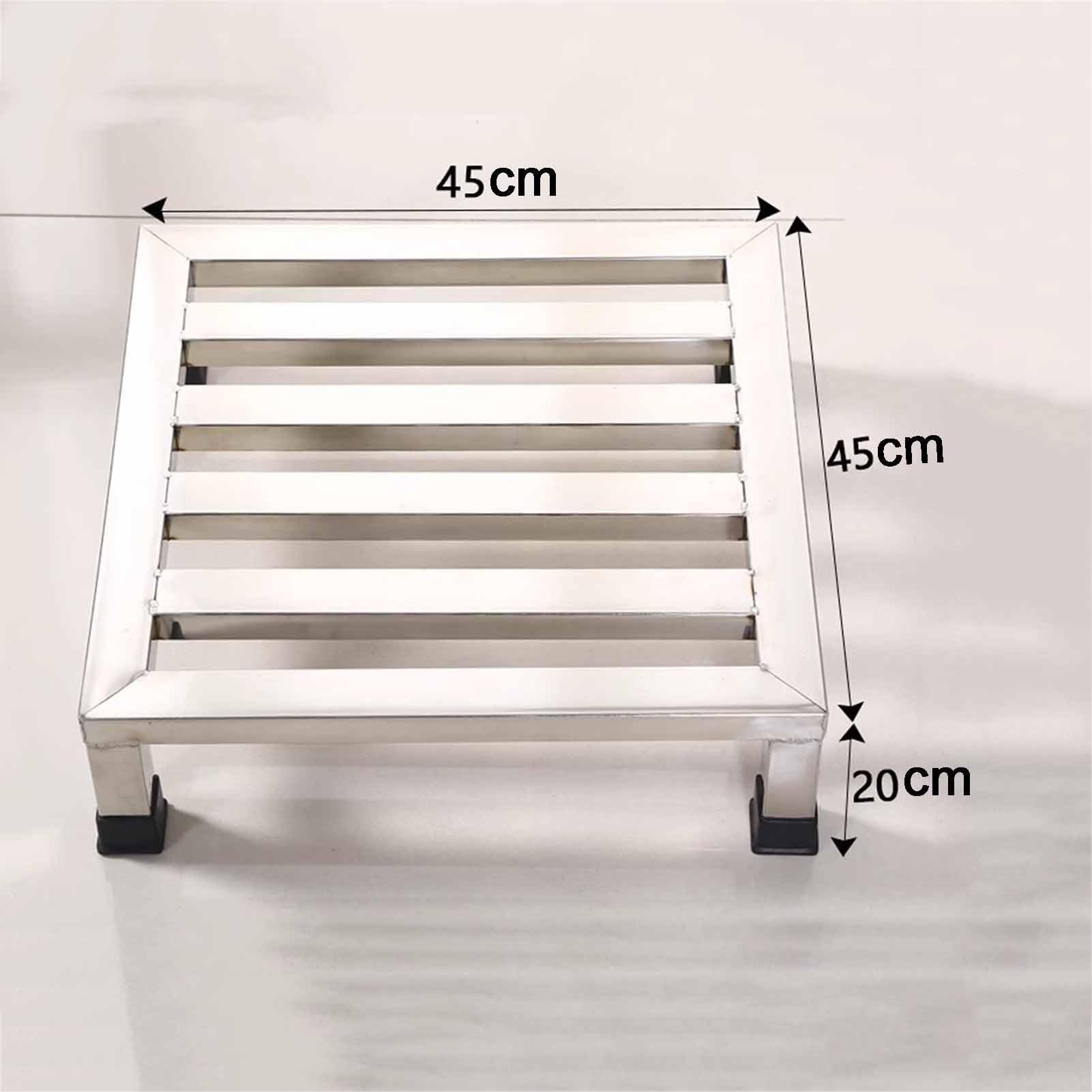 Elevador de electrodomésticos y soporte de suelo de acero inoxidable resistente, estante duradero para lavadora y nevera, estante de palé dividido de 45 x 45 x 20 cm, maximiza el espacio de