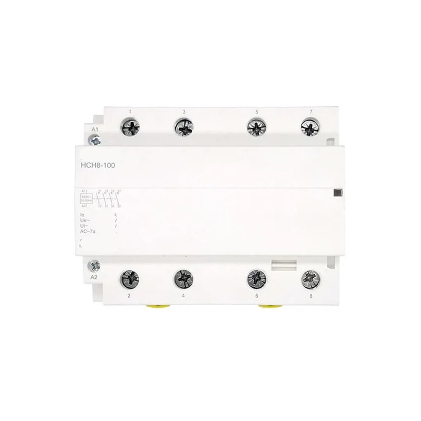 Contactor modular HCH8-100 4P 100A 2NO2NC 4NO 24V 110V 220V Contactor doméstico tipo riel(4P 100A 4NO AC230V)