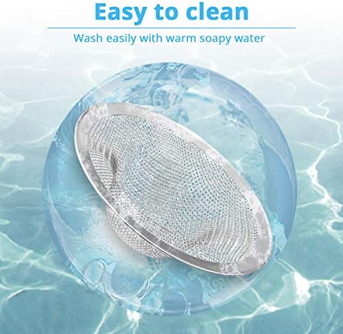 KUFUNG Sink Strainer, Basket Stainless Steel Bathroom Sink Stopper, Utility, Slop, Kitchen and Lavatory Sink Drain Strainer Hair Catcher (2.75 inch, Narrow Side High-Density Net)