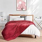Walensee Fleece Blanket Plush Throw Fuzzy Lightweight (King Size 108x90 Red) Super Soft Microfiber F
