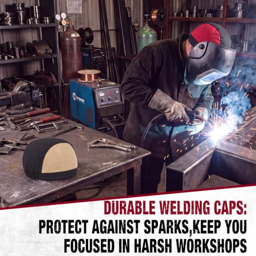 Image of Hercicy 2 Pcs Welding Caps Flame Resistant Cotton Universal Fit,Beanie