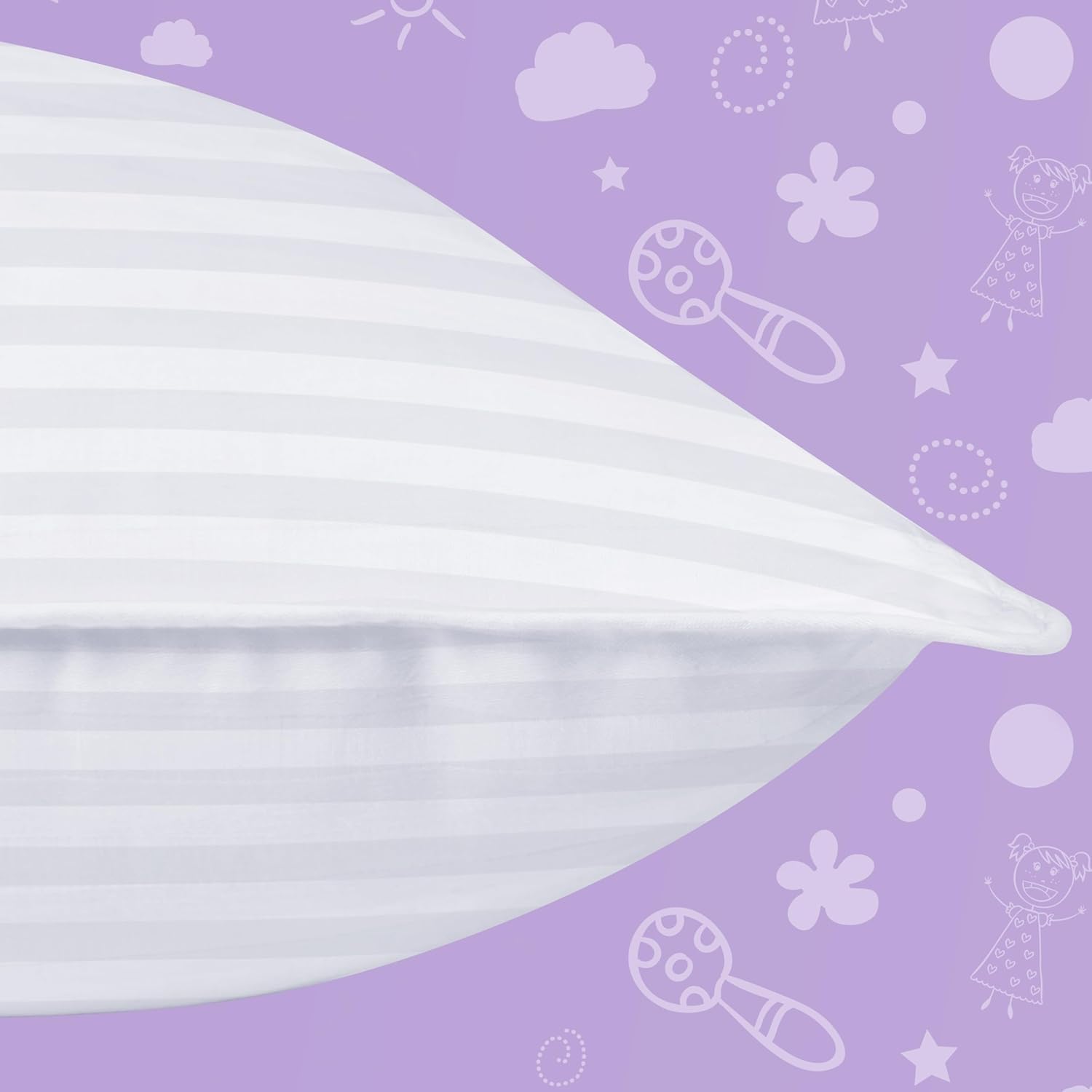 Utopia Bedding Cuscino per Bambini 33 x 45 cm, Set di 2 Cuscini per Bambini, Tessuto in Policotone Traspirante, Cuscino per Bambini per la Nanna, Destinato dai 2 Anni in su (Bianco)