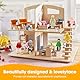 mizikuu Puppenhaus Puppen Familie Set, 7 Stück Puppenhaus Figuren mit 4 Stück Hund Hölzerne Puppenfamilie Biegepuppen Wunderschönes Holzpuppe Spielzeug Puppenhaus Zubehör Kinder Geschenk