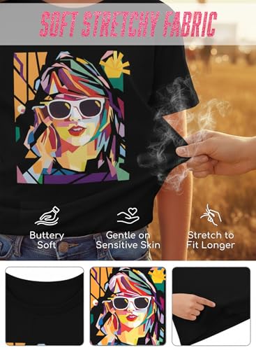 Image of Girl Country Music T-Shirt - Kids Singer Letters Graphic Birthday Shirts Gifts Fan Song Tour Concert Outfit Top