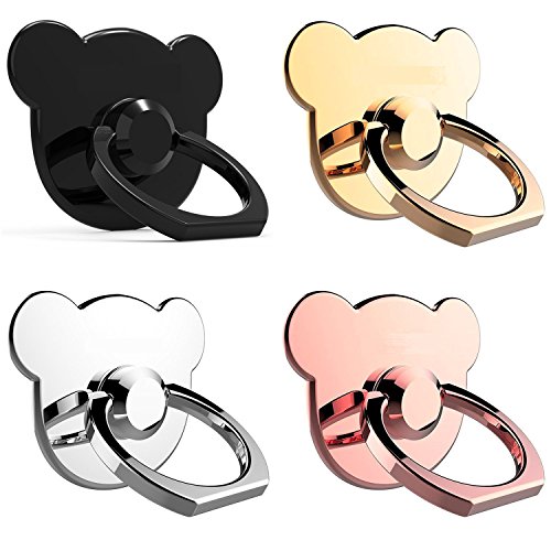 SEGMOI(TM) 4Pack Universal All Metal Material Smartphone Ring Grip Stand Holder Car Mounts Cradle for iPhone 5 5s 6 6S 6Plus iPad Samsung HTC Nokia Huawei OnePlus Cellphone Tablet