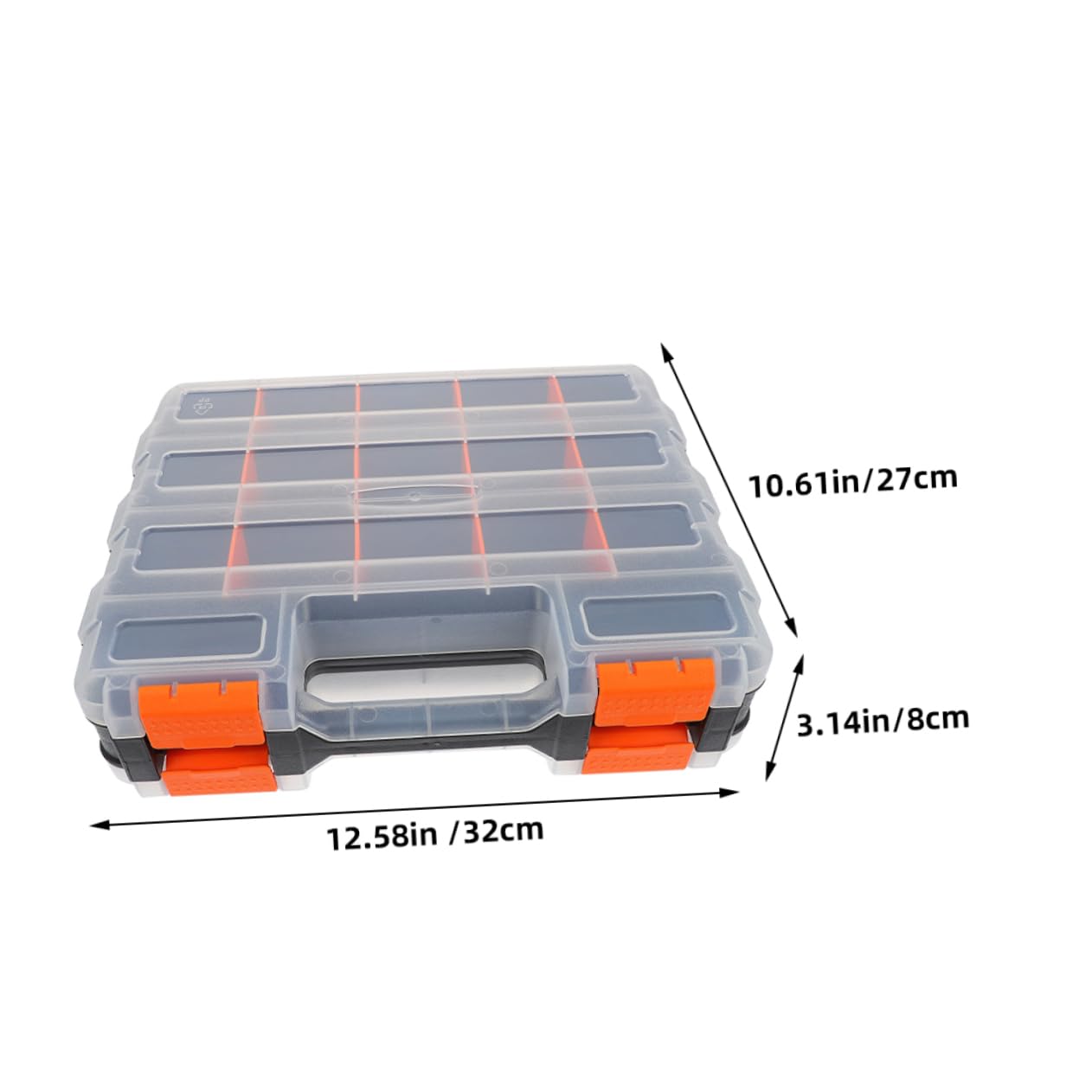 Caja de Almacenamiento de Plástico para Herramientas Compartimentos | Tapa Transparente, Reutilizable, Rejillas Múltiples, para Componentes Electrónicos y Kits Pequeños