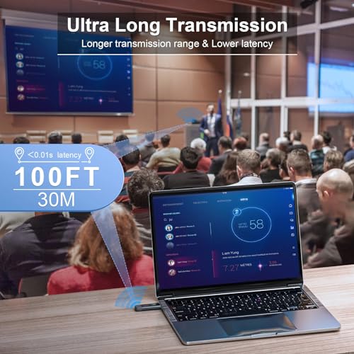 Image of TTQ Wireless HDMI Transmitter and Receiver, Wireless HDMI Extender 4K Supported, Metal Housing, LED Display, 100FT Range, 2.4G&5G, for PC /Laptop /Camera /HDTV /Projector /TV Box