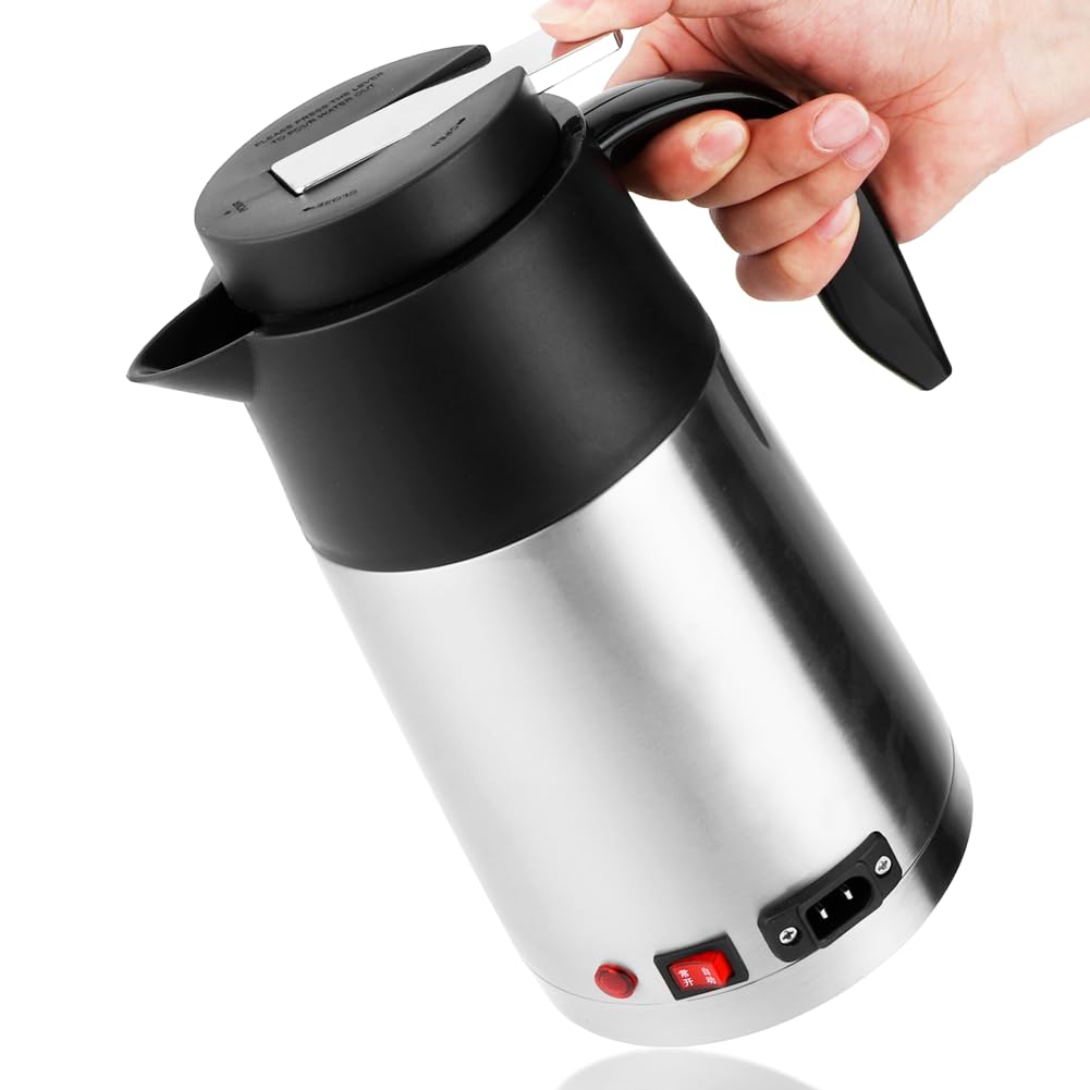 Elektryczny Czajnik Samochodowy 1200 ml, 200 W, Izolowany Próżniowo, Antypoparzeniowy, Szybki i Bezpieczny – LenTLy
